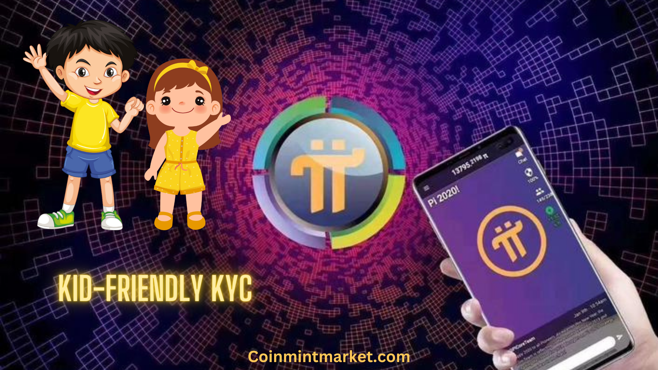 Pi Network kid-friendly kyc process showing kids in this pic.